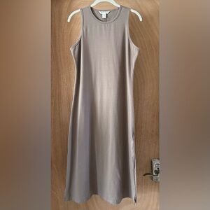 Athleta Essential Midi Scoop Tank Dress Light Brown Supima Stretch Women’s Small